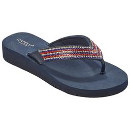 Womens Capelli New York Americana Glitter Flip Flops