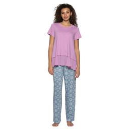 Womens HUE Short Sleeve Cotton Jersey Pajama Top