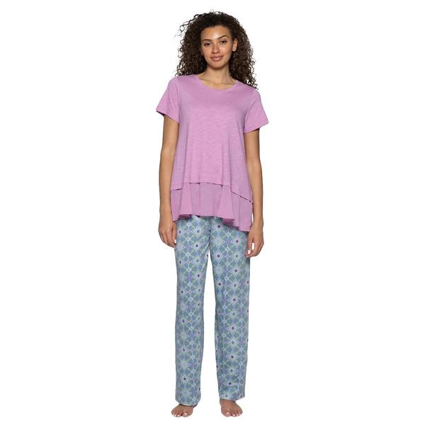Womens HUE Short Sleeve Cotton Jersey Pajama Top