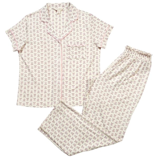 Womens Laura Ashley Short Sleeve Daisy Pajama Set