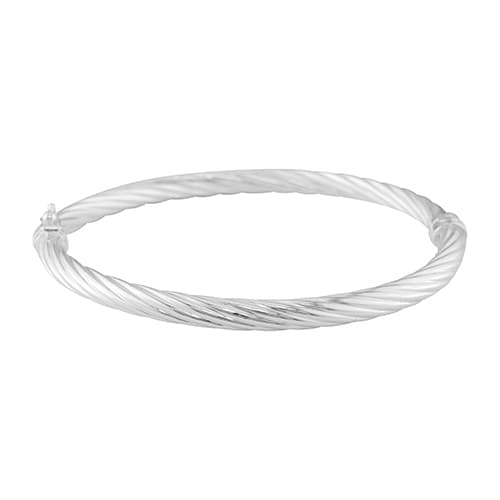 Ellen Tracy Sterling Silver Twisted Bangle Bracelet - image 