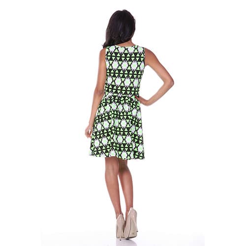 Womens White Mark Crystal Aztec Print Dress