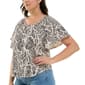 Womens Zac & Rachel Short Flutter Sleeve Dot Floral Blouse - image 3