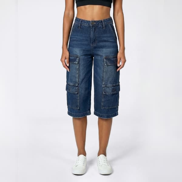 Juniors YMI® Relaxed Fit Wide Leg Jorts