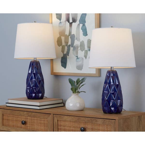 LumiSource Hex 20in. Ceramic Table Lamps - Set of 2