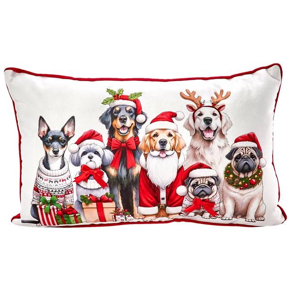 Nourison Christmas Dogs Decorative Pillow - 12x20 - image 