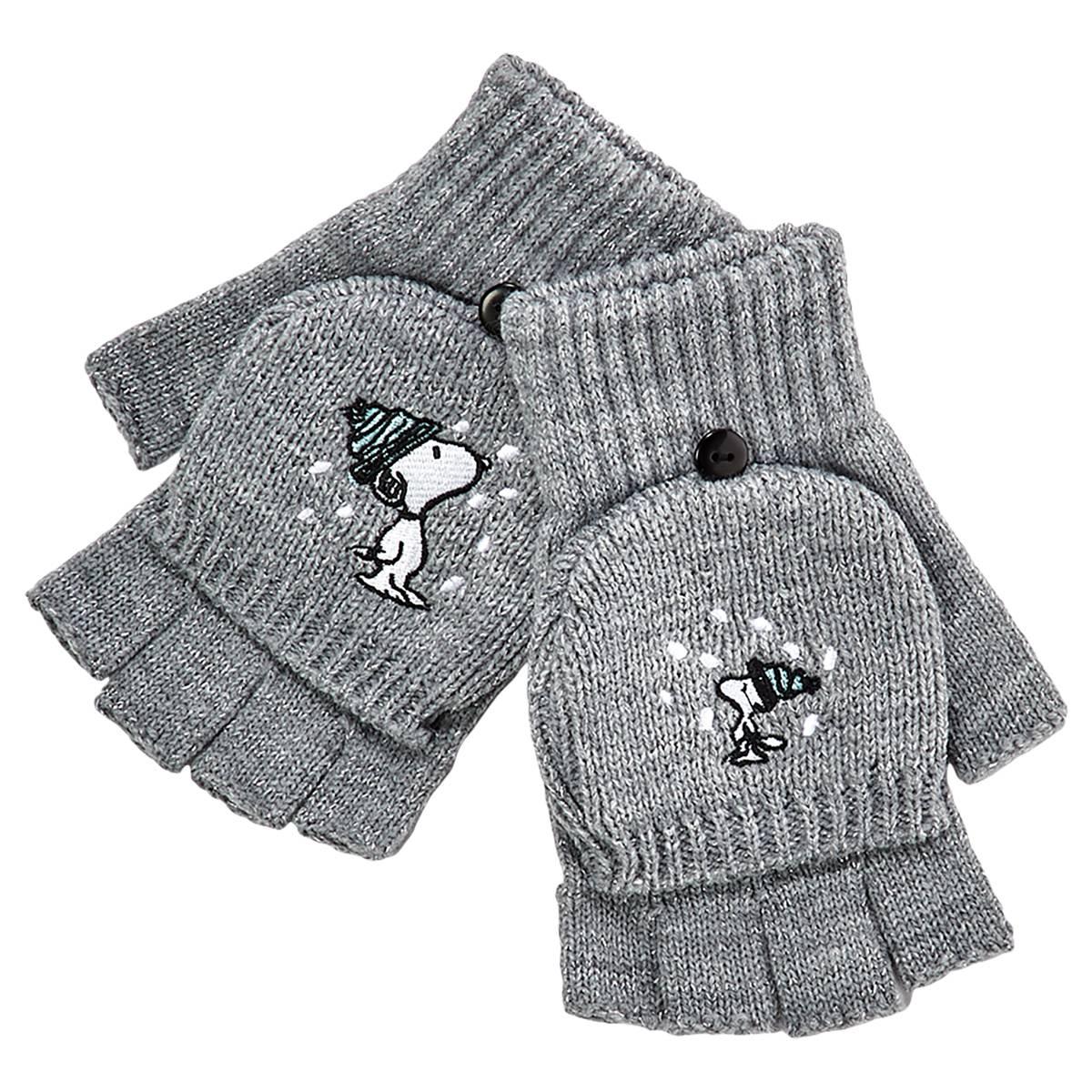 Womens Peanuts(tm) Snoopy Puffer Embroidered Gloves