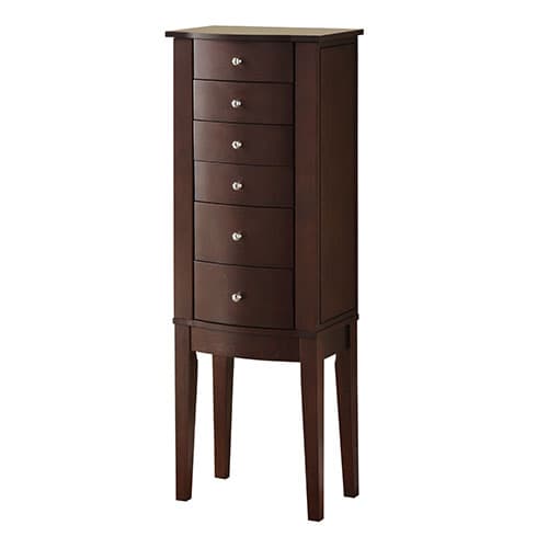 Linon Home Decor Wood Merlot Jewelry Armoire