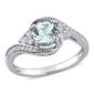 Gemstones Classics&#40;tm&#41; 10kt. White Gold Aquamarine Engagement Ring - image 1