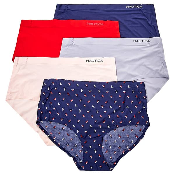 Womens Nautica 5pk. Ultra Soft Laser Brief Panties NT9455-5PKC - image 