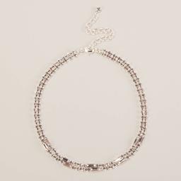 Rosa Rhinestones Baguette Choker Necklace
