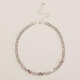 Rosa Rhinestones Baguette Choker Necklace