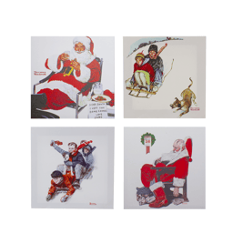Northlight 4pc. Norman Rockwell Classic Christmas Scene Prints