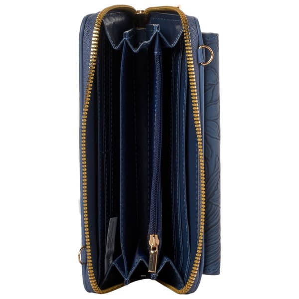 Womens Gloria Vanderbilt Tooling Front Pocket Crossbody Wallet