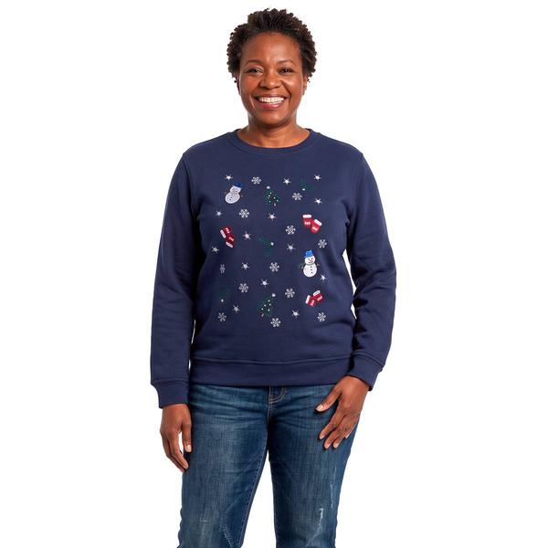 Plus Size Hasting & Smith Holiday Icons Fleece Sweatshirt - image 