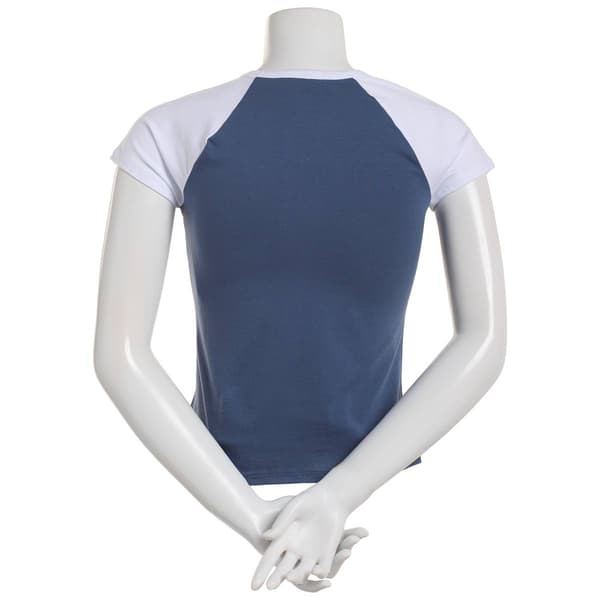 Juniors Derek Heart Short Sleeve Raglan with Star Applique Tee