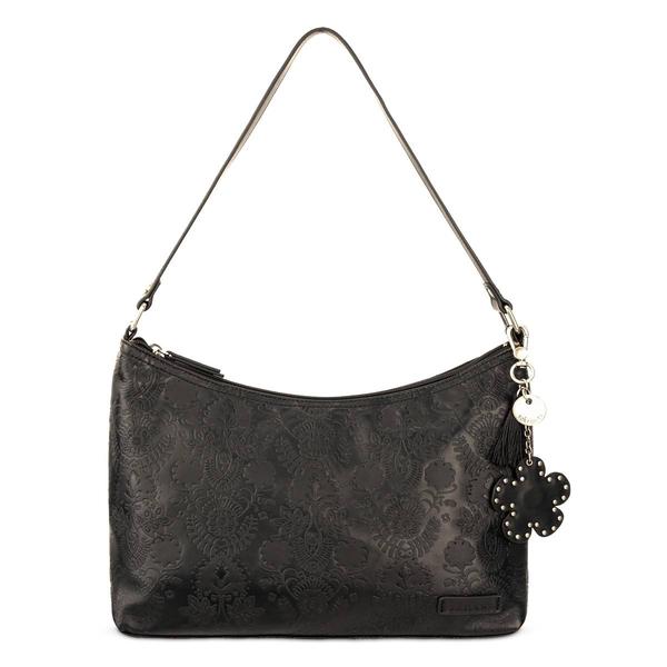 Sakroots Banyan Medium Embossed Floral Hobo - image 