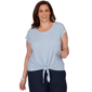 Plus Size Emaline Sapphire Serenade II Cap Sleeve Textured Blouse - image 1