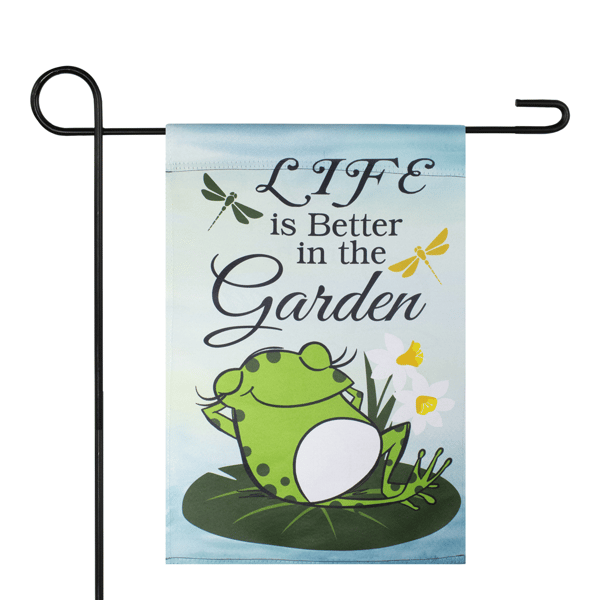 Northlight Life is Better in the Garden Frog Outdoor Garden Flag