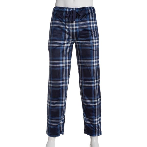 Mens IZOD&#40;R&#41; Silky Plaid Pajama Pants - Navy - image 