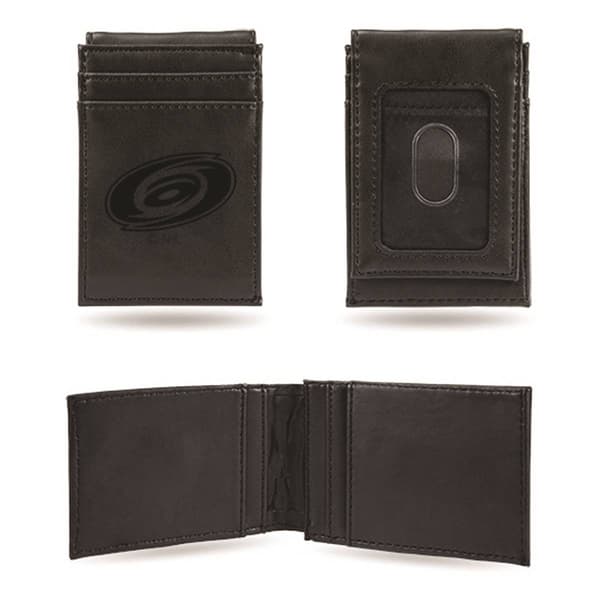 Mens NHL Carolina Hurricanes Faux Leather Front Pocket Wallet - image 