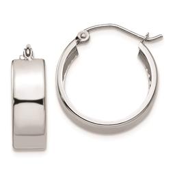 Gold Classics(tm) 14kt. White Gold 13x5.5mm Hoop Earrings