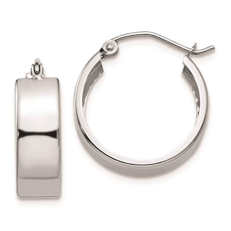 Gold Classics(tm) 14kt. White Gold 13x5.5mm Hoop Earrings