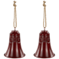 Northlight 2pc. Embossed Burgundy Christmas Bell Ornaments - image 3