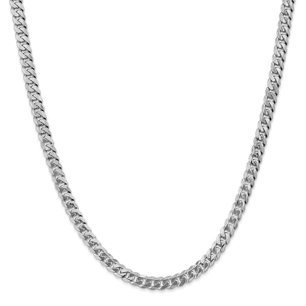 Mens Gold Classics&#8482; 5.75mm. 14k White Gold Beveled Curb Bracelet