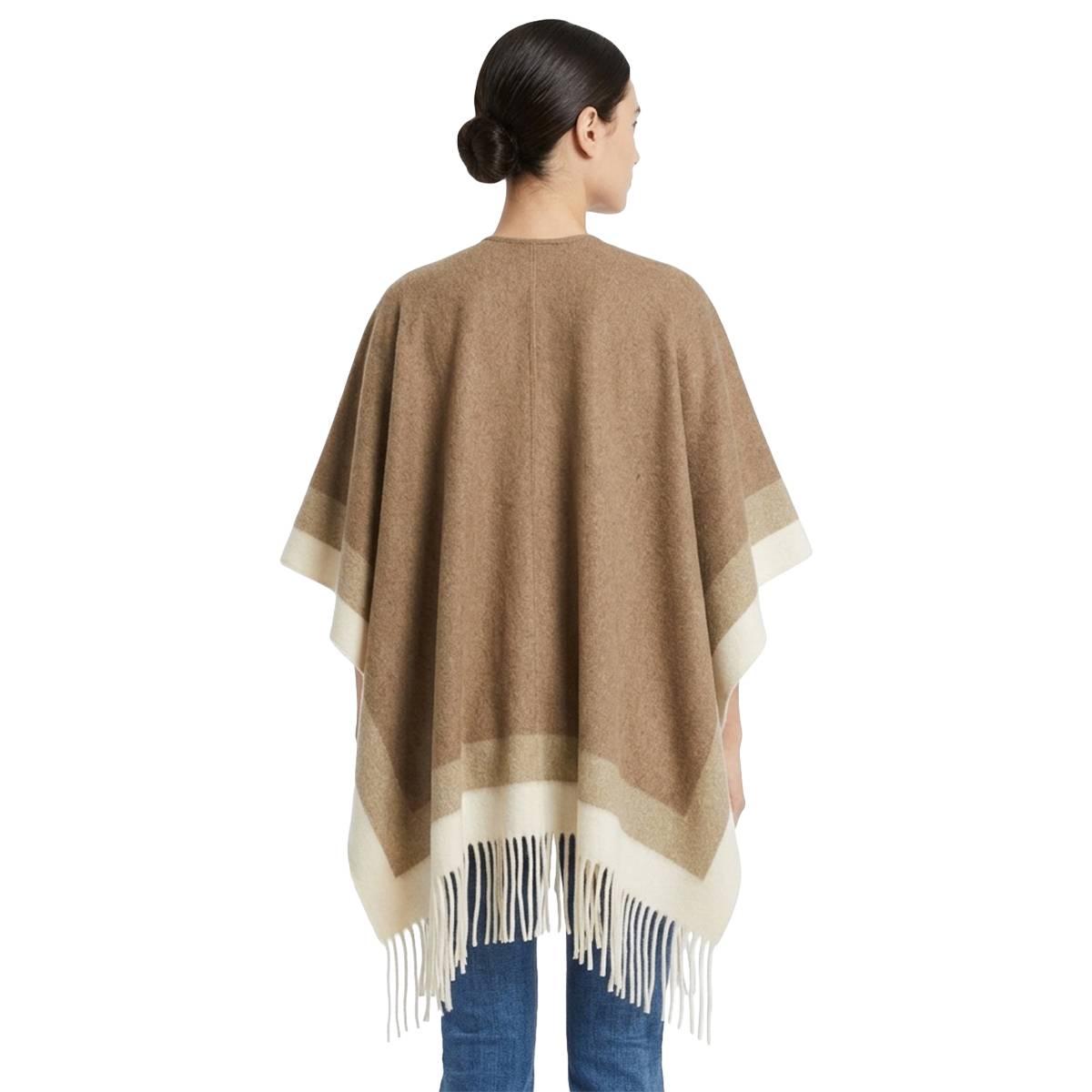 Womens Modena Solid with Border & Fringe Ruana