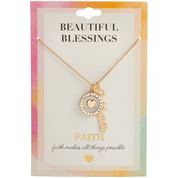 Beautiful Blessings Gold Heart Believe Pendant - image 