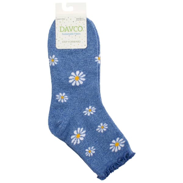 Womens Davco(R) Bold Daisies Quarter Socks - image 