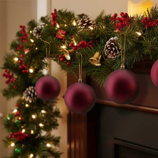 Northlight 12ct. Burgundy Red Matte Christmas Ball Ornaments - image 