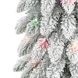 Puleo International 7ft. Pre-Lit Flocked Pencil Christmas Tree