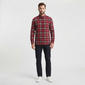 Mens Chaps Double Brush Stretch Flannel Shirt - Brick - image 3