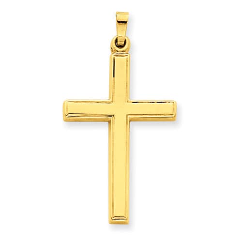 Unisex Gold Classics(tm) 14kt. Yellow Gold Hollow Cross Pendant - image 