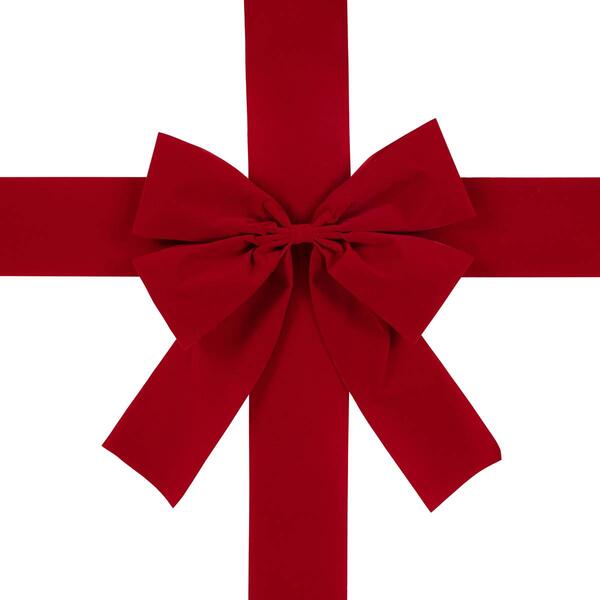 Northlight Seasonal 14in. Classic Red Velvet Christmas Door Bow - image 