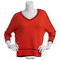 Petite Retrology 3/4 Sleeve V-Neck Tipped Sweater - image 3