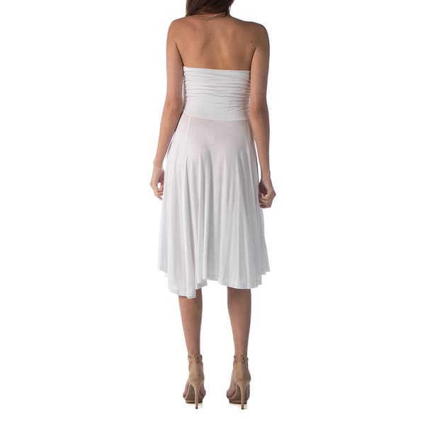 Womens 24/7 Comfort Apparel Strapless Dress With Pleats