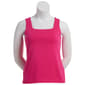 Womens Kasper Solid Double Layer Square Neck Tank - image 3