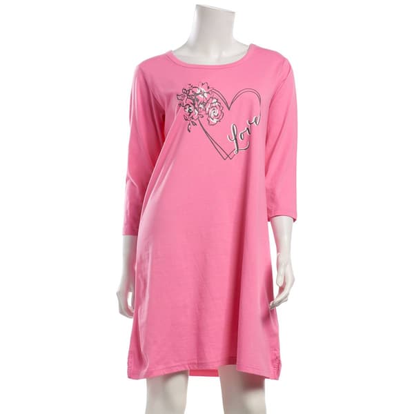 Plus Size Goodnight Kiss Love Heart Screened Nightshirt - image 