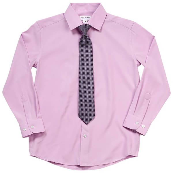 Boys (4-7) Bill Blass Dress Shirt & Tie - Orchid Bloom - image 