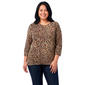 Plus Size Emily Daniels 3/4 Sleeve Animal Rhinestone Sweater - image 1