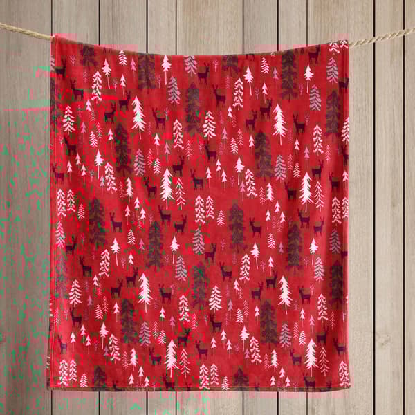 Eddie Bauer Deer Woods Plush-Fleece Throw