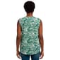 Womens Notations Sleeveless Tropical Leaf Knit Pleat Blouse - image 2