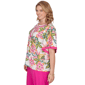 Plus Size Ruby Rd. Hothouse Florals Short Sleeve Tropical Blouse - image 4