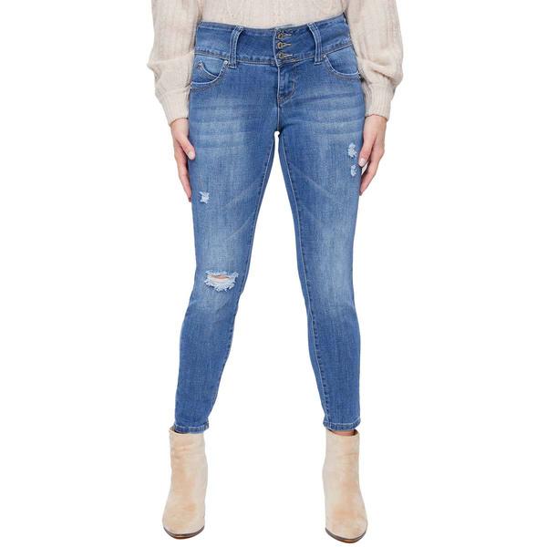 Petites Royalty Wbb 3 Button Skinny Jeans With Cross Hatch Fabri - image 