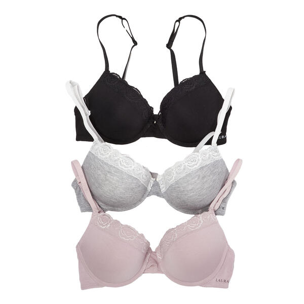 Womens Laura Ashley&#40;R&#41; 3pk. Molded Push Up Bra LS3974-3PKP - image 