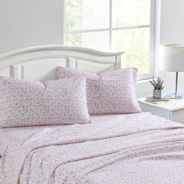 Laura Ashley Paisley Prance Cotton Flannel Sheet Set