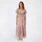 Juniors Trixxi Floral Puff Sleeve Twist Front Tier Midi Dress - image 2